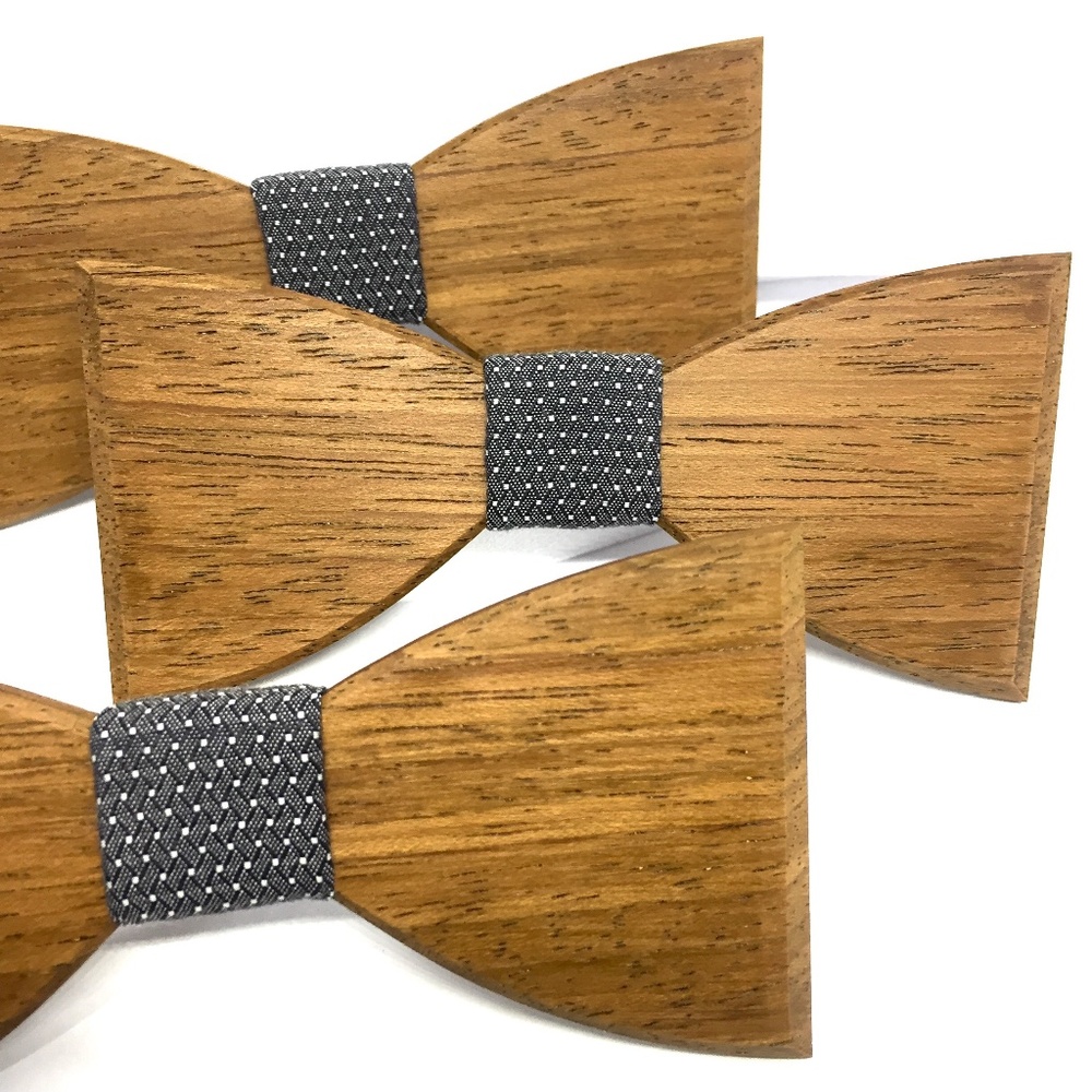 New Wooden Bow tie GrayIce (Jatoba)
